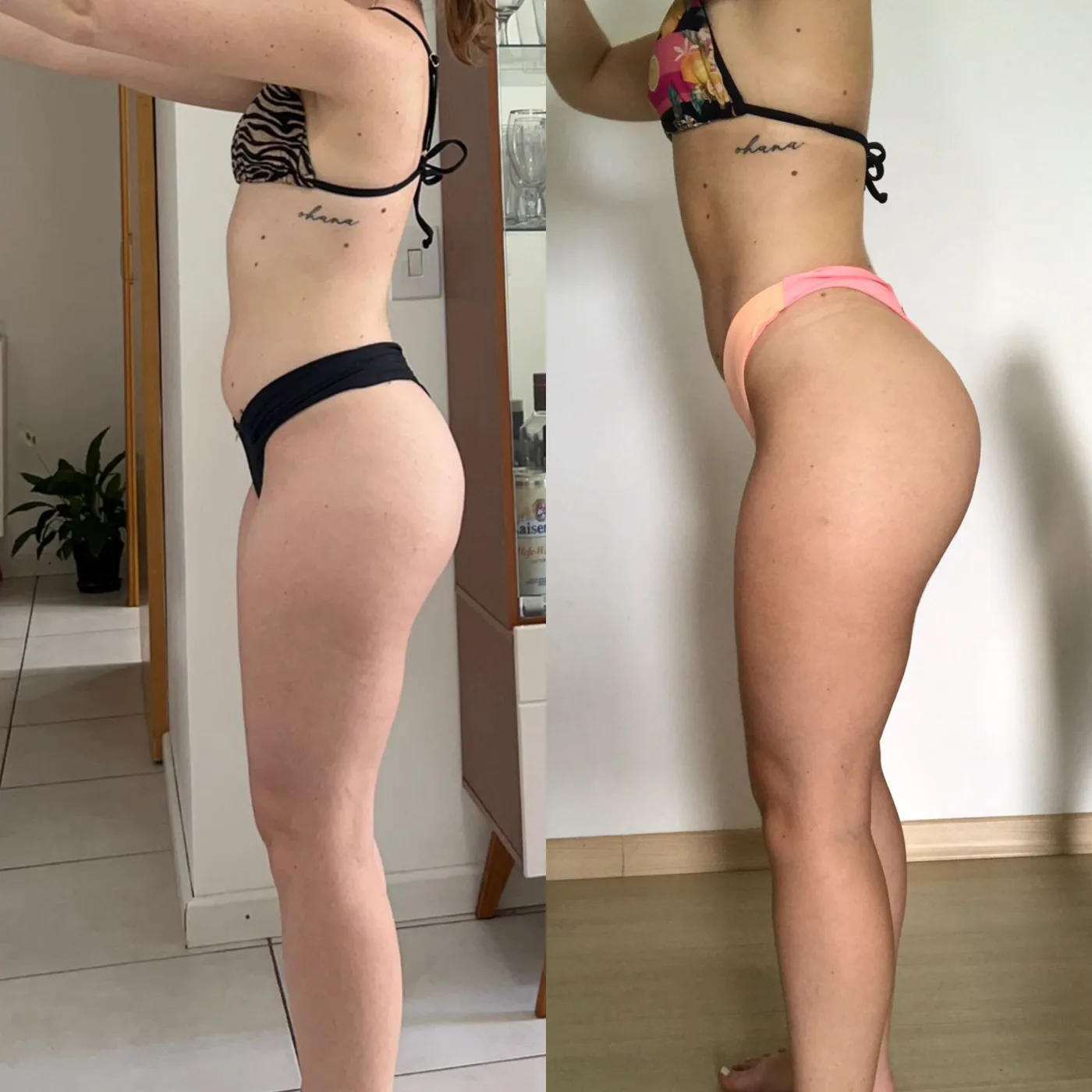 Antes e depois de uma aluna da consultoria